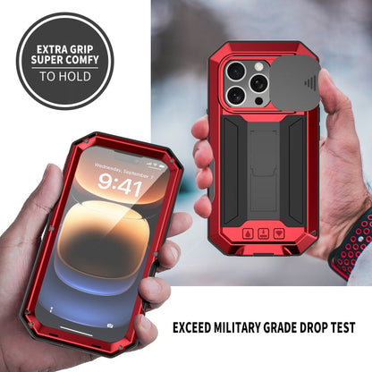 Pour iPhone 16 Pro Max R-JUST Étui de téléphone coulissant IP54 étanche à l'eau (rouge)