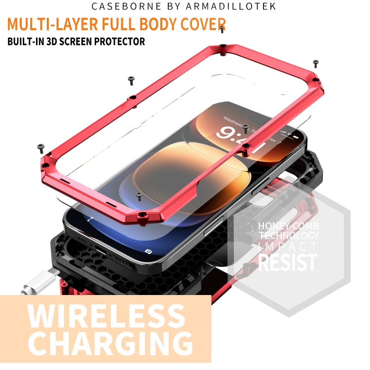 Pour iPhone 16 Pro Max R-JUST Étui de téléphone coulissant IP54 étanche à l'eau (rouge)