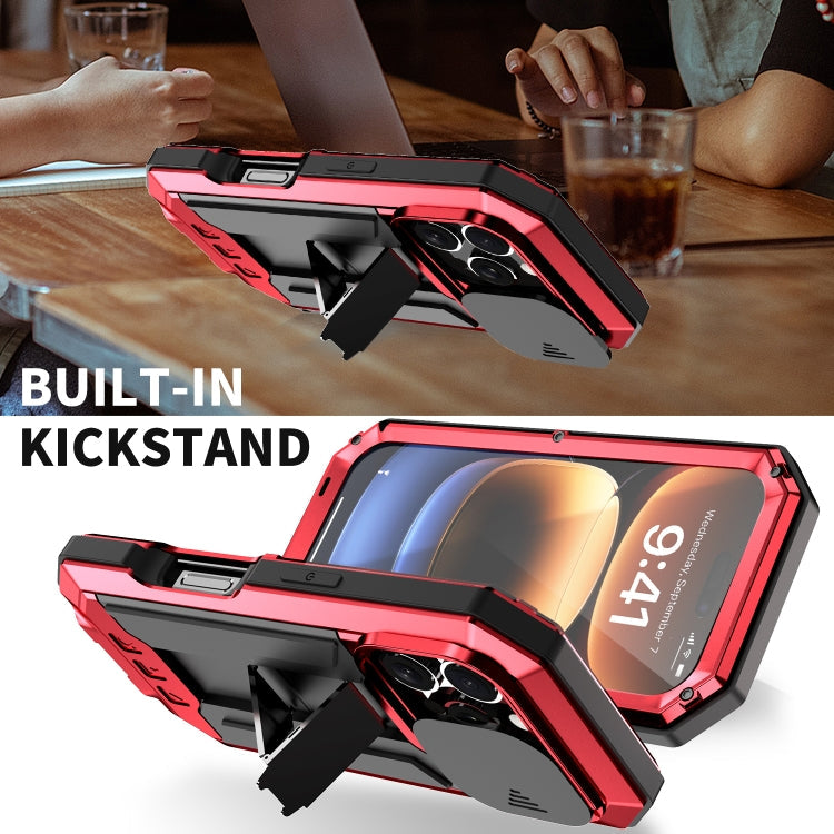 Pour iPhone 16 Pro Max R-JUST Étui de téléphone coulissant IP54 étanche à l'eau (rouge)