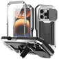 For iPhone 16 Pro Max R-JUST Sliding Camera IP54 Life Waterproof Holder Phone Case(Silver)