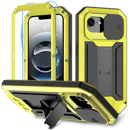 For iPhone 17e / 16e R-JUST Sliding Camera IP54 Life Waterproof Holder Phone Case(Yellow)