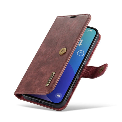 Pour iPhone 16 Pro Max DG.MING Étui de téléphone en cuir magnétique détachable texturé Crazy Horse (Rouge)