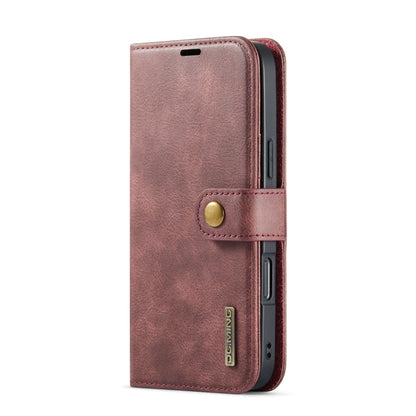 For iPhone 16 Pro DG.MING Crazy Horse Texture Detachable Magnetic Leather Phone Case(Red)