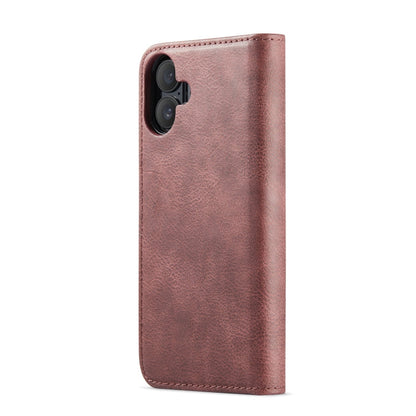 For iPhone 16 Plus DG.MING Crazy Horse Texture Detachable Magnetic Leather Phone Case(Red)