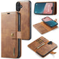 Pour iPhone 16 Étui de Téléphone en Cuir Magnétique Détachable Texture Crazy Horse DG.MING (Marron)