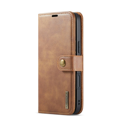 Pour iPhone 16 Étui de Téléphone en Cuir Magnétique Détachable Texture Crazy Horse DG.MING (Marron)