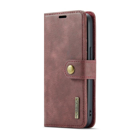 For iPhone 17e / 16e DG.MING Crazy Horse Texture Detachable Magnetic Leather Phone Case(Red)