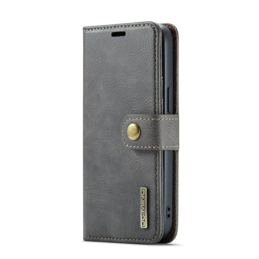 For iPhone 17e / 16e DG.MING Crazy Horse Texture Detachable Magnetic Leather Phone Case(Grey)