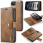 For iPhone 17e / 16e DG.MING Crazy Horse Texture Detachable Magnetic Leather Phone Case(Brown)