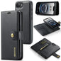 For iPhone 17e / 16e DG.MING Crazy Horse Texture Detachable Magnetic Leather Phone Case(Black)