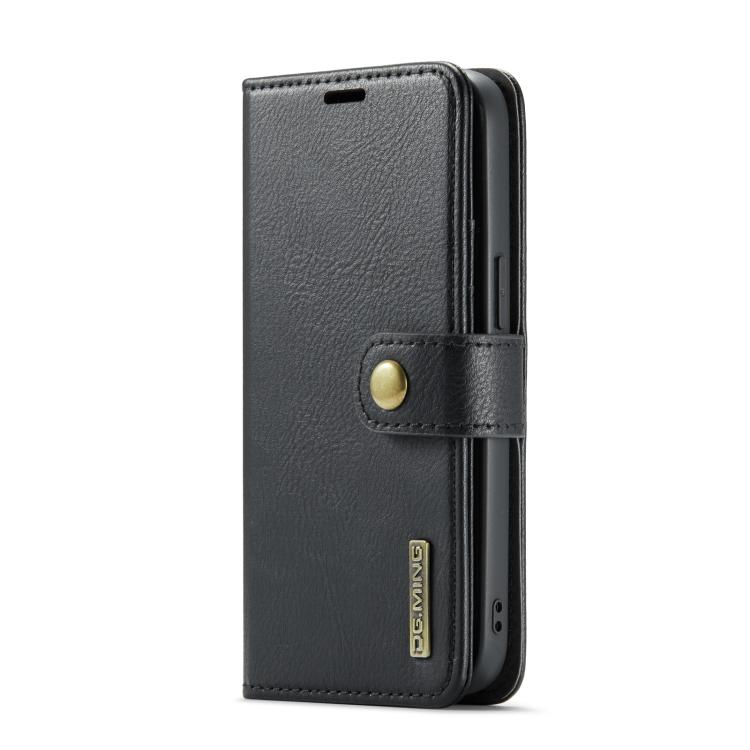 For iPhone 17e / 16e DG.MING Crazy Horse Texture Detachable Magnetic Leather Phone Case(Black)