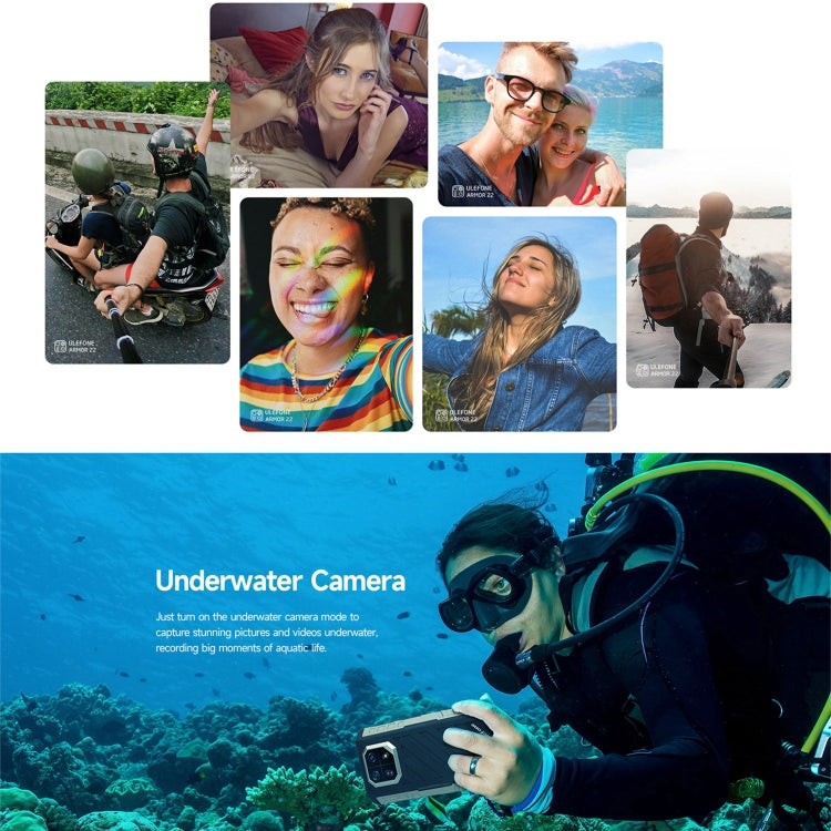 [HK Warehouse] Ulefone Armor 22, 8GB+128GB, IP68/IP69K Rugged Phone, 6.58 inch Android 15 MediaTek Helio G96 Octa Core, Network: 4G, NFC, OTG(All Black)