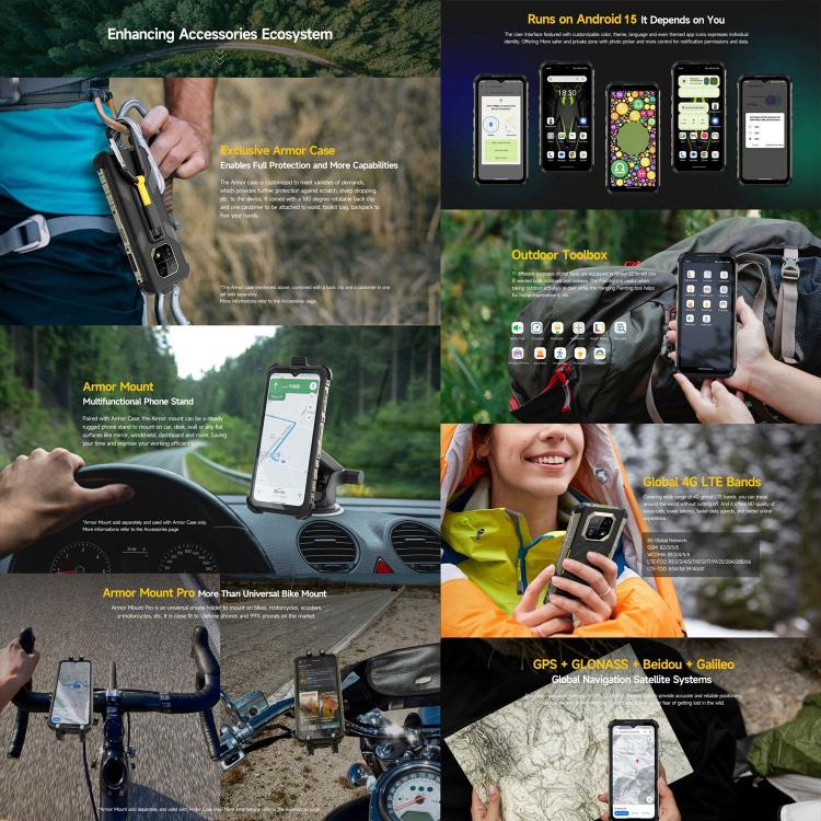 [Entrepôt HK] Ulefone Armor 22, 8 Go+256 Go, Téléphone Robuste IP68/IP69K, 6,58 pouces Android 15 MediaTek Helio G96 Octa Core, Réseau: 4G, NFC, OTG (Tout Noir)