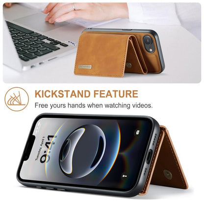 For iPhone 17e / 16e DG.MING M1 Series 3-Fold Multi Card Wallet Leather Phone Case(Brown)