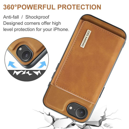 For iPhone 17e / 16e DG.MING M1 Series 3-Fold Multi Card Wallet Leather Phone Case(Brown)