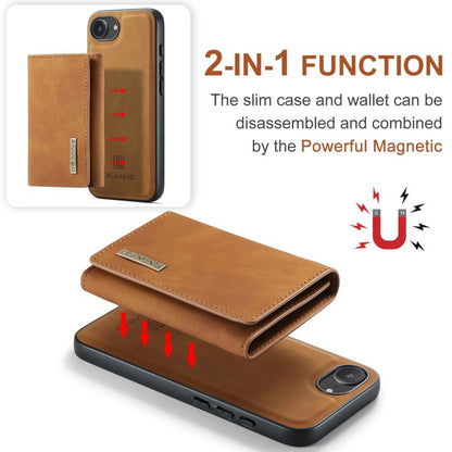 For iPhone 17e / 16e DG.MING M1 Series 3-Fold Multi Card Wallet Leather Phone Case(Brown)