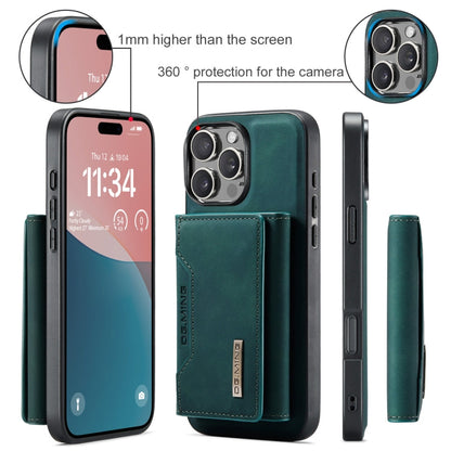 For iPhone 16 Pro DG.MING M2 Series 3-Fold Card Bag Wallet Leather Phone Case(Green)