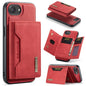 For iPhone 17e / 16e DG.MING M2 Series 3-Fold Card Bag Wallet Leather Phone Case(Red)