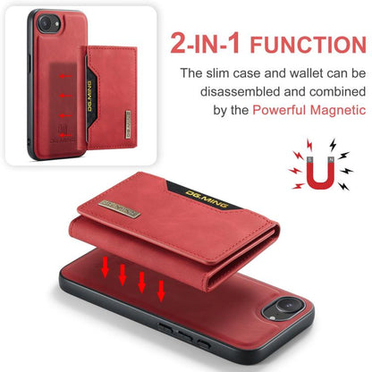 For iPhone 17e / 16e DG.MING M2 Series 3-Fold Card Bag Wallet Leather Phone Case(Red)