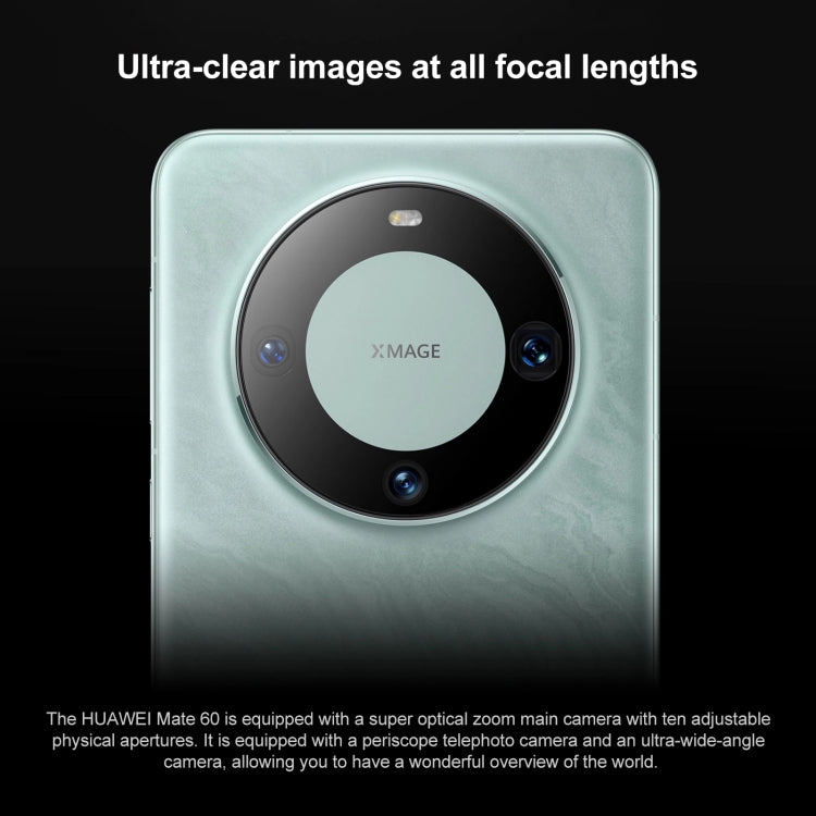 HUAWEI Mate 60, 12 Go+512 Go, Identification d'empreintes digitales sur écran, 6,69 pouces HarmonyOS 4.0 Kirin 9000S Octa Core jusqu'à 2,62 GHz, NFC, OTG, Ne prend pas en charge Google Play (Cyan)