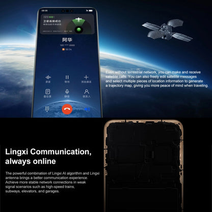 HUAWEI Mate 60 Pro, 12GB+512GB, Screen Fingerprint Identification, 6.82 inch HarmonyOS 4.0 Kirin 9000S Octa Core up to 2.62GHz, NFC, OTG, Not Support Google Play(Cyan)