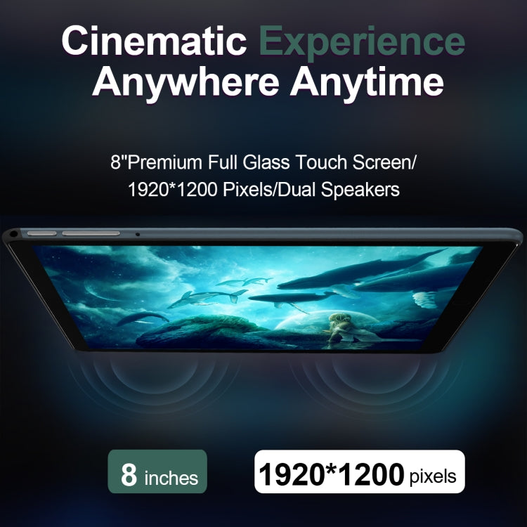 BDF P8 3G Phone Call Tablet PC 8.0 inch, 4GB+64GB, Android 10.0 MTK8321 Octa Core, Support Dual SIM, EU Plug(Black)