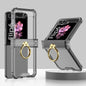For Samsung Galaxy Z Flip6 / Flip7 FE Gkk Airbag Hinge Silicone Phone Case with Ring Holder(Transparent Black)