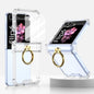 For Samsung Galaxy Z Flip6 / Flip7 FE Gkk Airbag Hinge Silicone Phone Case with Ring Holder & Tempered Film(Transparent)