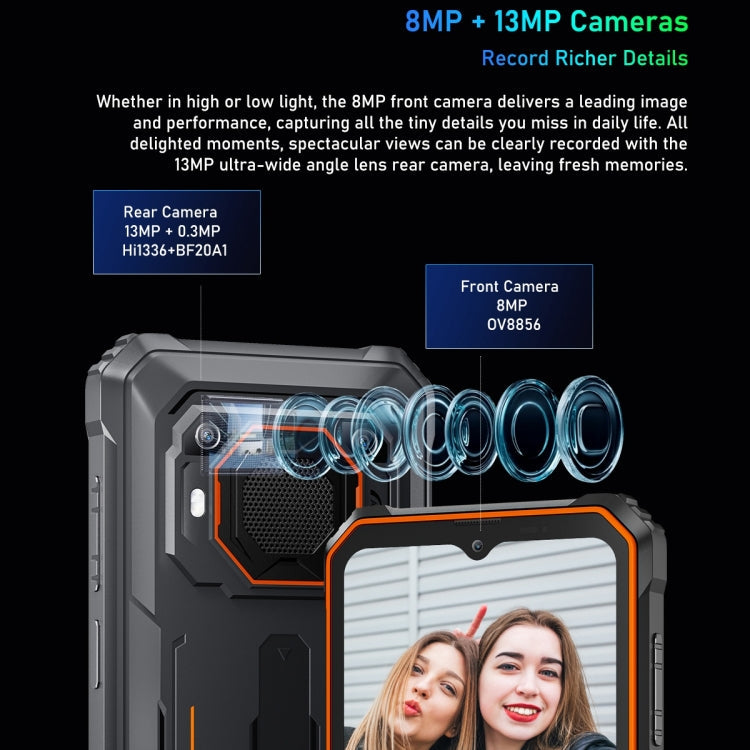 [HK Warehouse] Blackview BV6200 Pro, 6GB+128GB, IP68/IP69K/MIL-STD-810H, 6.56 inch Android 13 MediaTek Helio P35 Octa Core, Network: 4G, OTG, NFC(Orange)