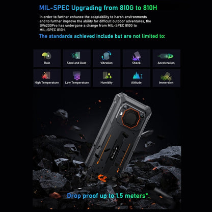 [HK Warehouse] Blackview BV6200 Pro, 6GB+128GB, IP68/IP69K/MIL-STD-810H, 6.56 inch Android 13 MediaTek Helio P35 Octa Core, Network: 4G, OTG, NFC(Orange)