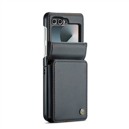 For Samsung Galaxy Z Flip6 / Flip7 FE CaseMe C22 PC+TPU Business Style RFID Anti-theft Leather Phone Case(Black)