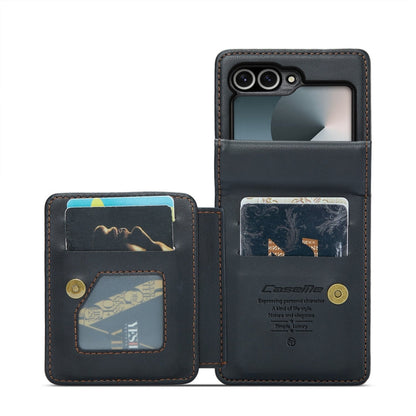 For Samsung Galaxy Z Flip6 / Flip7 FE CaseMe C22 PC+TPU Business Style RFID Anti-theft Leather Phone Case(Black)