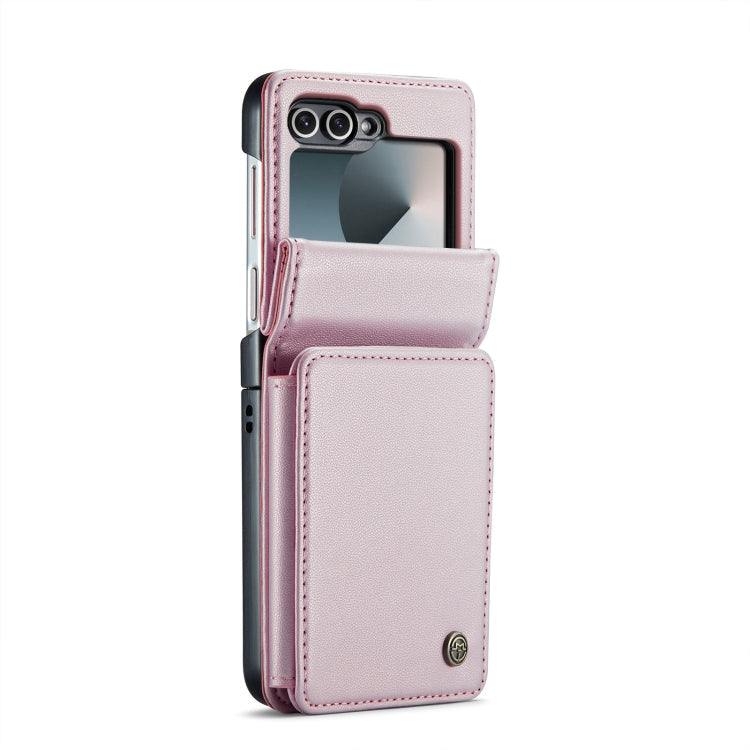 For Samsung Galaxy Z Flip6 / Flip7 FE CaseMe C22 PC+TPU Business Style RFID Anti-theft Leather Phone Case(Pink)
