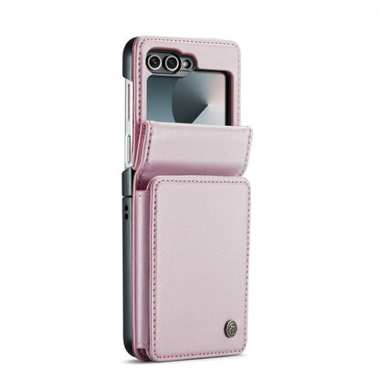 For Samsung Galaxy Z Flip6 / Flip7 FE CaseMe C22 PC+TPU Business Style RFID Anti-theft Leather Phone Case(Pink)