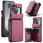 For Samsung Galaxy Z Flip6 / Flip7 FE CaseMe C22 PC+TPU Business Style RFID Anti-theft Leather Phone Case(Wine Red)
