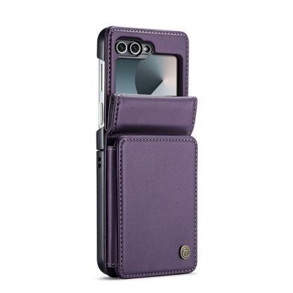 For Samsung Galaxy Z Flip6 / Flip7 FE CaseMe C22 PC+TPU Business Style RFID Anti-theft Leather Phone Case(Purple)