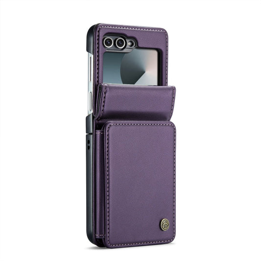 For Samsung Galaxy Z Flip6 / Flip7 FE CaseMe C22 PC+TPU Business Style RFID Anti-theft Leather Phone Case(Purple)