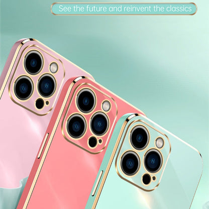 For iPhone 16 Pro XINLI Straight Edge 6D Electroplate TPU Phone Case(Pink)