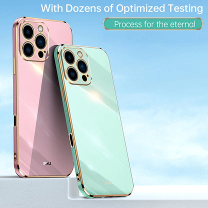 For iPhone 16 Pro XINLI Straight Edge 6D Electroplate TPU Phone Case(Mint Green)