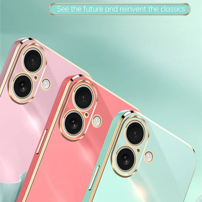 For iPhone 16 XINLI Straight Edge 6D Electroplate TPU Phone Case(Celestial Blue)
