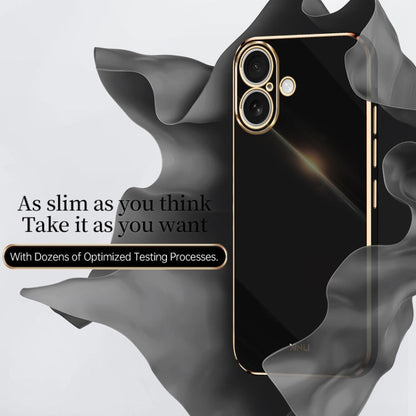 Pour iPhone 16 Coque de téléphone en TPU électrolytique 6D à bords droits XINLI (blanc)