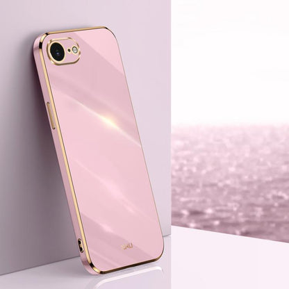 For iPhone 16e / 17e XINLI Straight Edge 6D Electroplate TPU Phone Case(Cherry Purple)