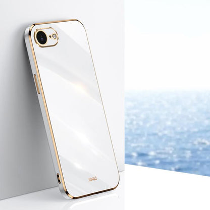 For iPhone 16e / 17e XINLI Straight Edge 6D Electroplate TPU Phone Case(White)