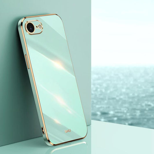For iPhone 16e / 17e XINLI Straight Edge 6D Electroplate TPU Phone Case(Mint Green)