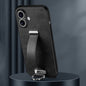 For iPhone 16 SULADA Tide Cool Series PC + Leather Texture Skin Feel Phone Case(Black)