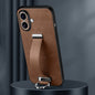 Pour iPhone 16 SULADA Tide Cool Series Coque de téléphone en PC + Cuir Texture Agréable au Toucher (Marron)