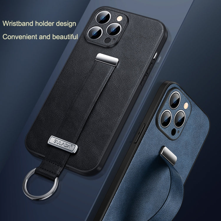 Pour iPhone 16 SULADA Tide Cool Series Coque de téléphone en PC + Cuir Texture Agréable au Toucher (Marron)