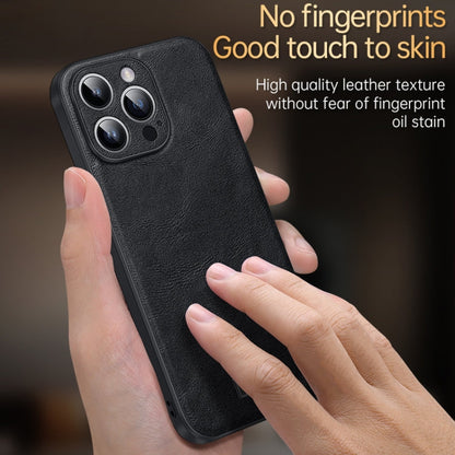 Pour iPhone 16 Plus SULADA Coque de téléphone en cuir hybride TPU antichoc faite à la main (vert)