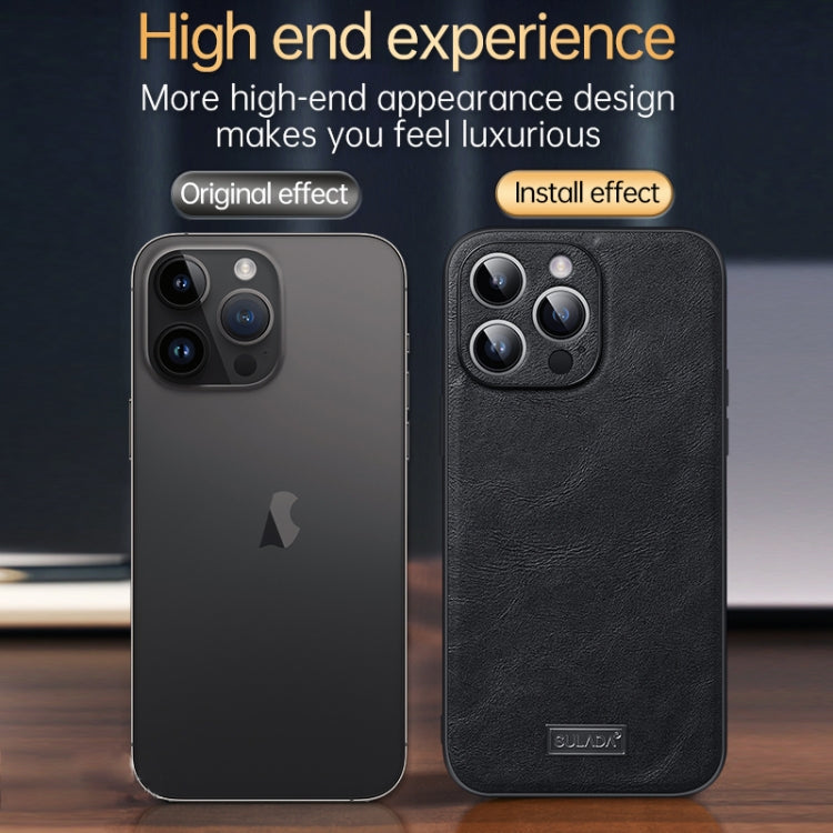 For iPhone 16 SULADA Shockproof TPU Hybrid Handmade Leather Phone Case(Green)