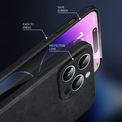 Pour iPhone 16 Plus SULADA Coque de téléphone en cuir hybride TPU antichoc faite à la main (vert)
